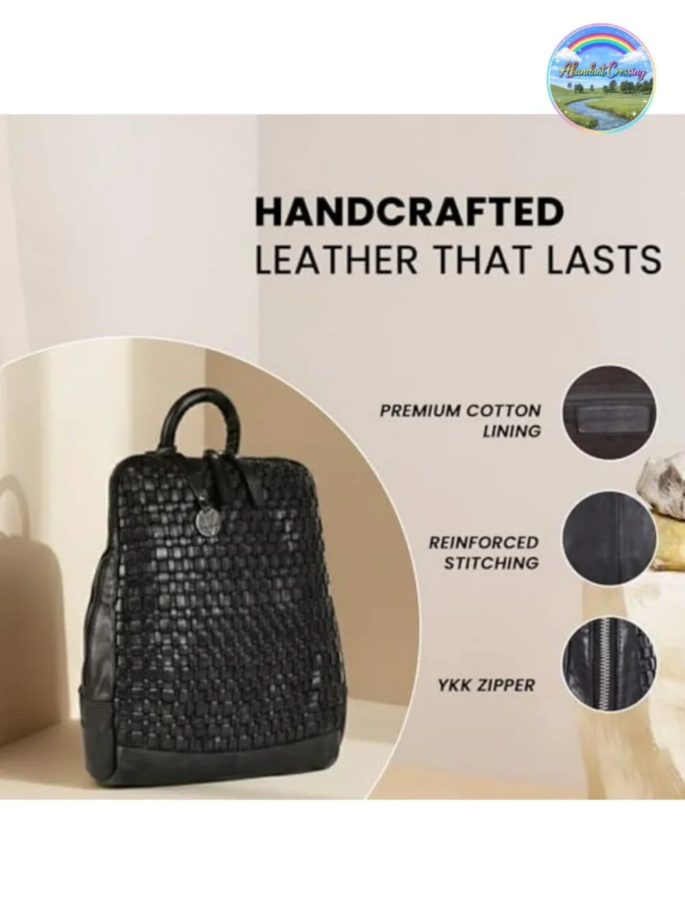 Genuine Leather Backpack 12.5 In Laptop Bag Travel Work